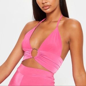 Pink O ring Halter top
